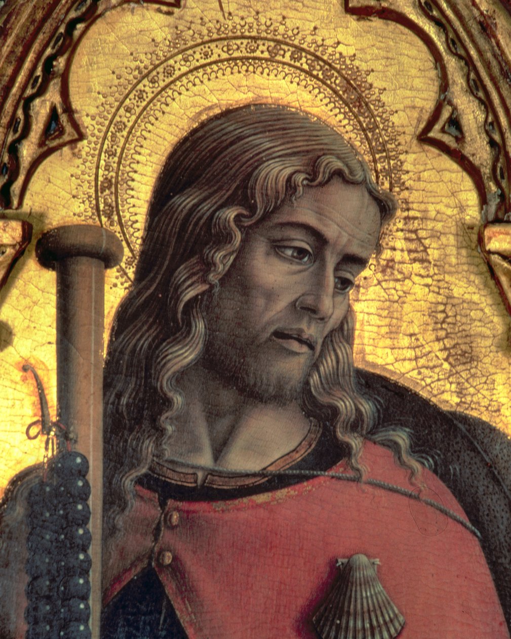 St. Jakobus, Detail vom San Martino Polyptychon von Carlo Crivelli