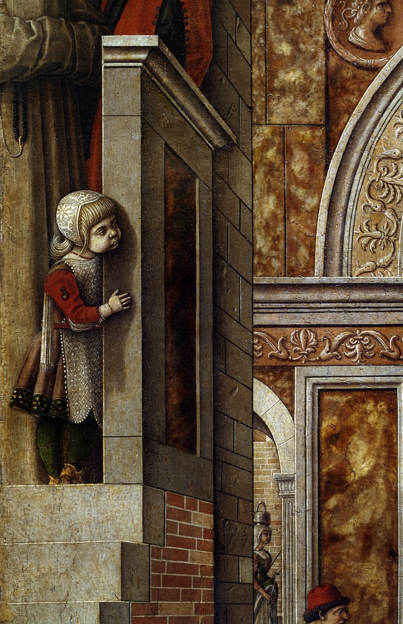Die Verkündigung mit St. Emidius, 1486 (Detail) von Carlo Crivelli
