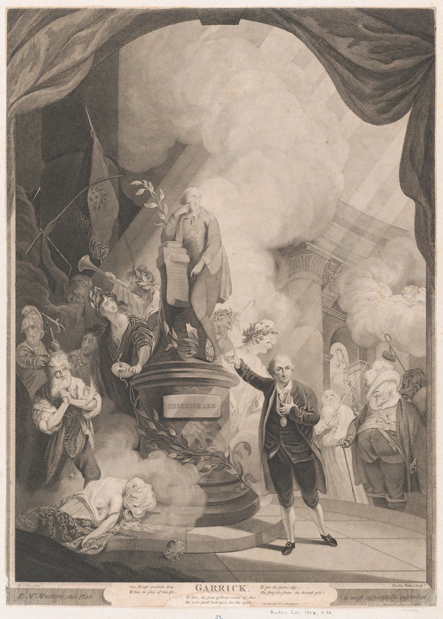 Garrick spricht die Jubiläumsode von Caroline Watson