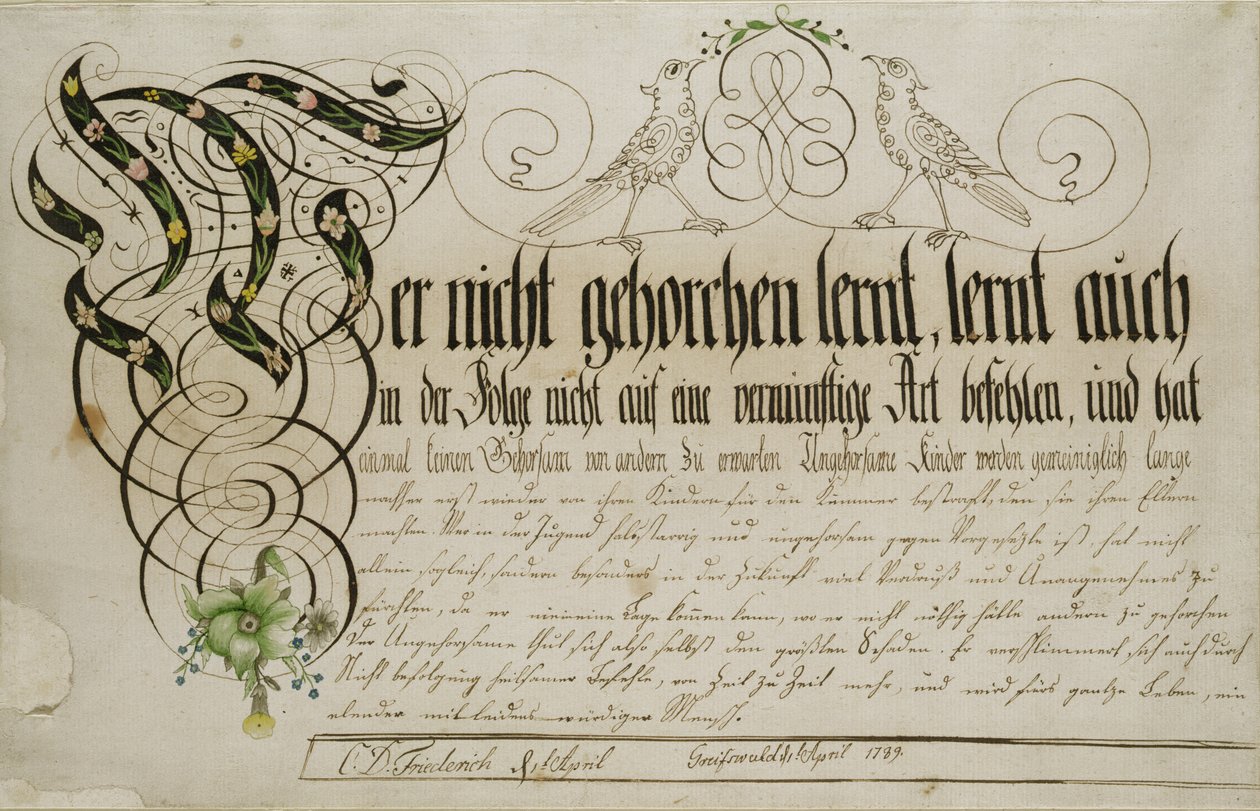 Albumblatt, 1789 (Feder und Aquarell auf Papier) von Caspar David Friedrich