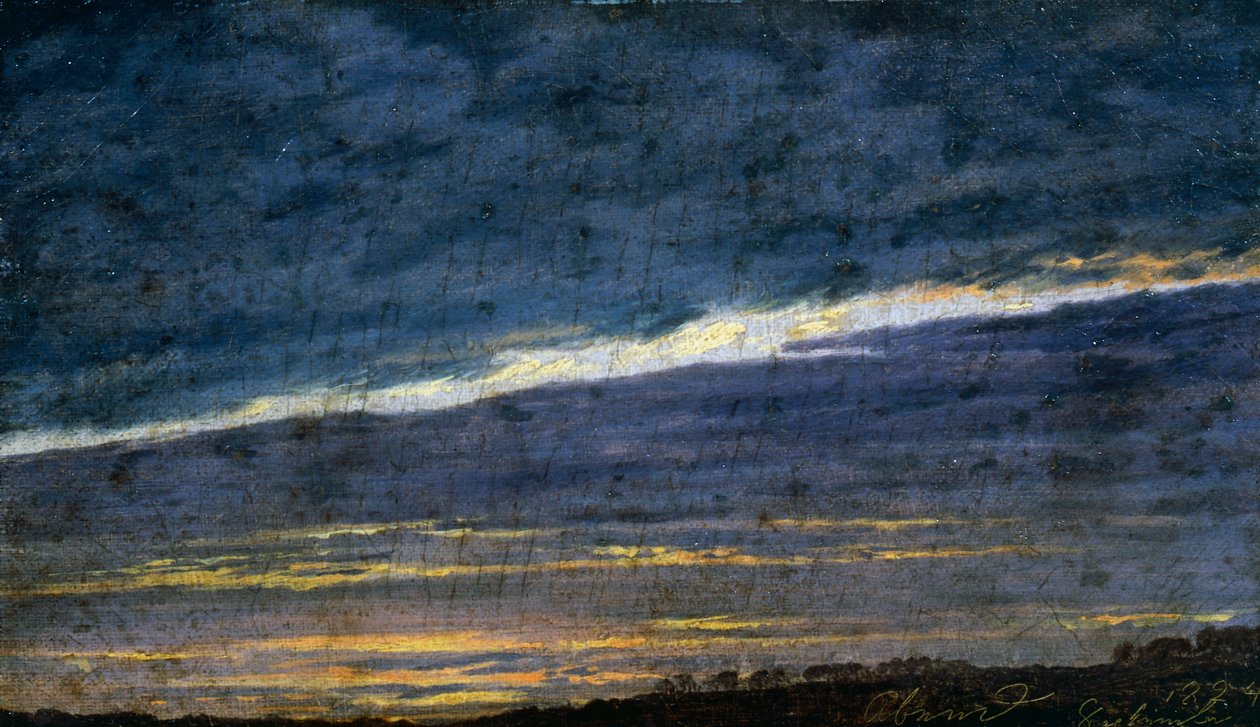 Wolkiger Abendhimmel von Caspar David Friedrich