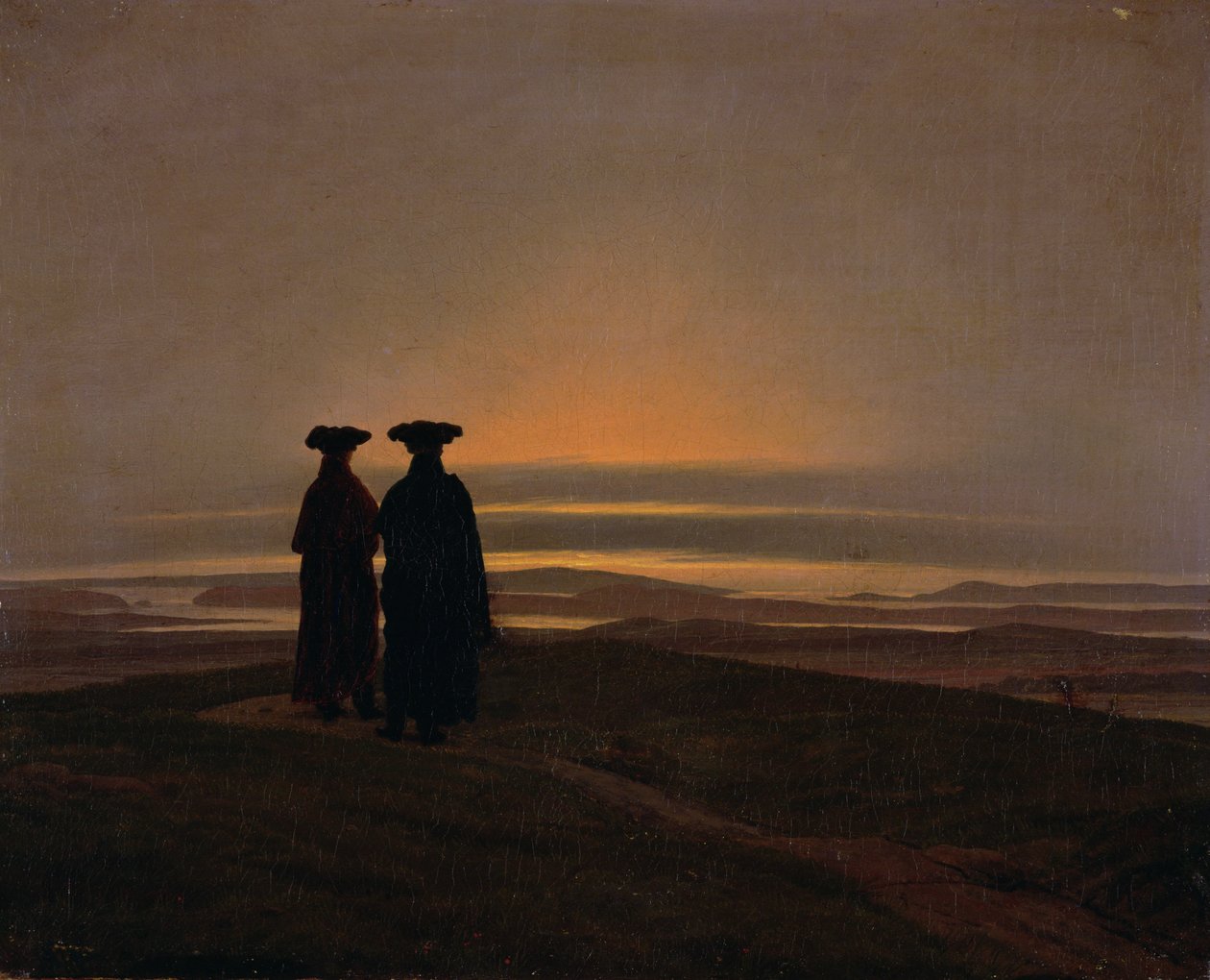 Sonnenuntergang (Brüder) von Caspar David Friedrich