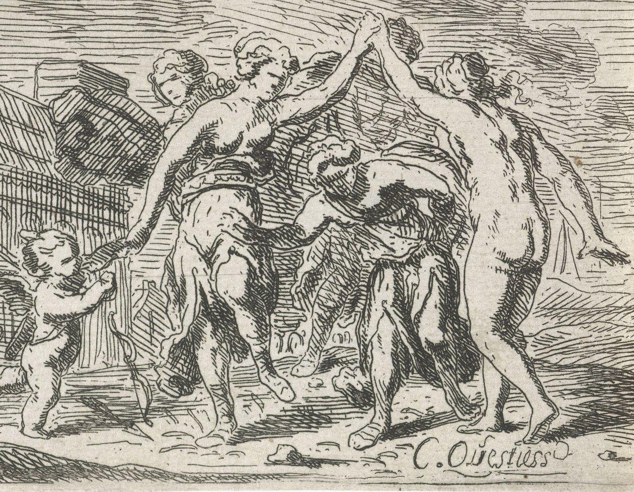 Tanzende Frauen und Amor von Catharina Questiers