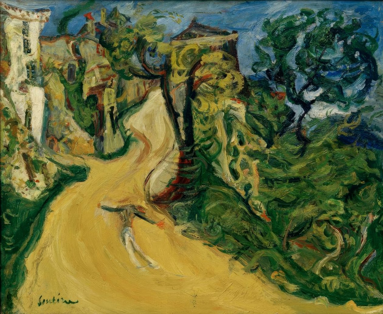 Ch. Soutine, Blaue Figur (Ansteigende Straße in Cagnes) von Chaim Soutine