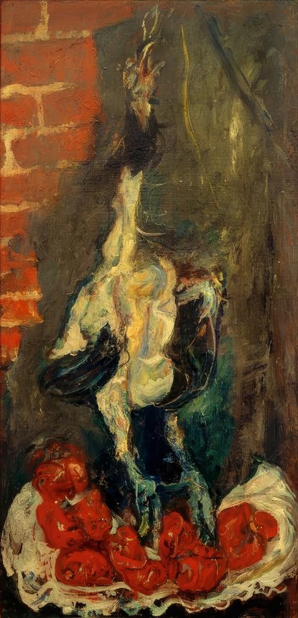Gerupfter Hahn und Tomaten von Chaim Soutine