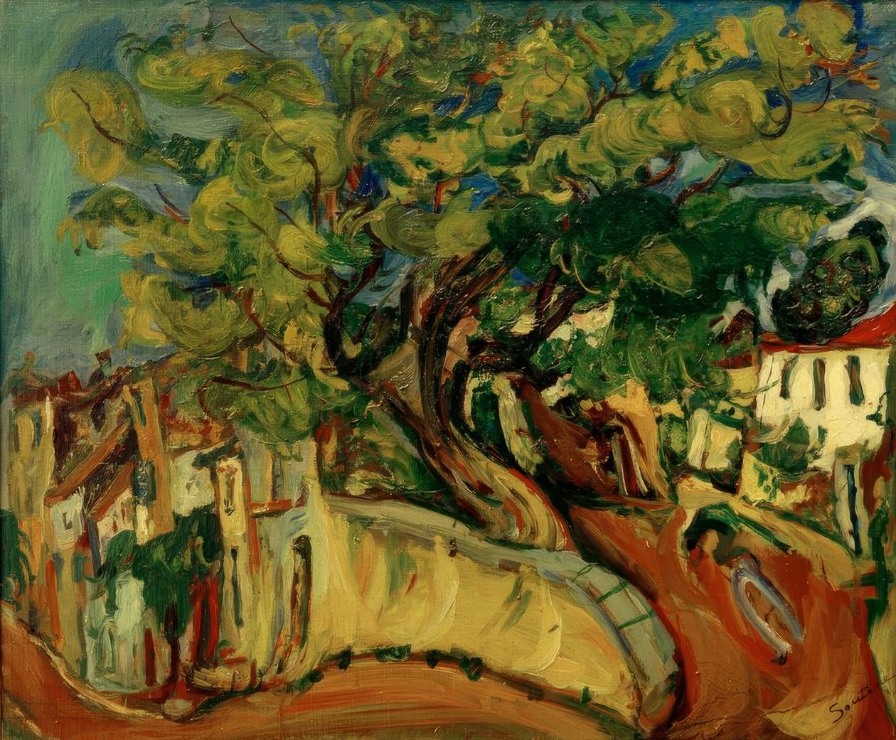 Ch. Soutine, Landschaft in Cagnes mit Baum von Chaim Soutine