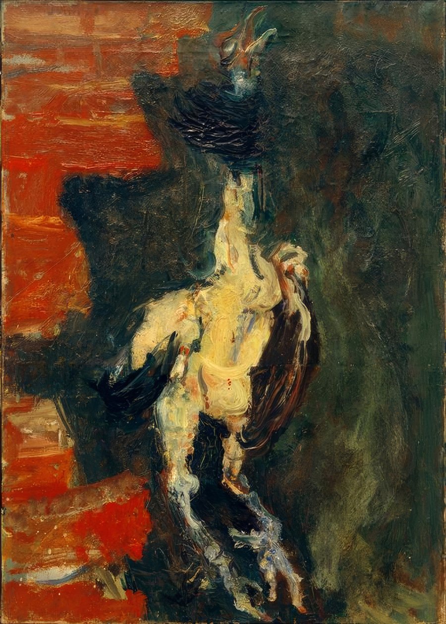 Huhn, vor Backsteinmauer hängend von Chaim Soutine
