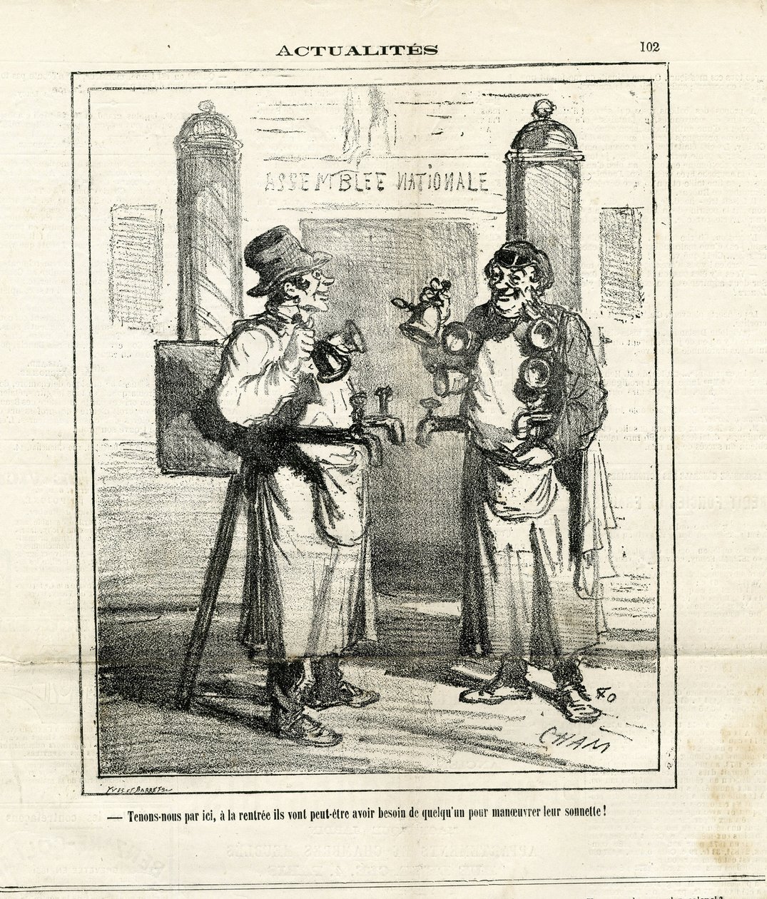 Illustration von Cham in Le Charivari von Amédée de Noé