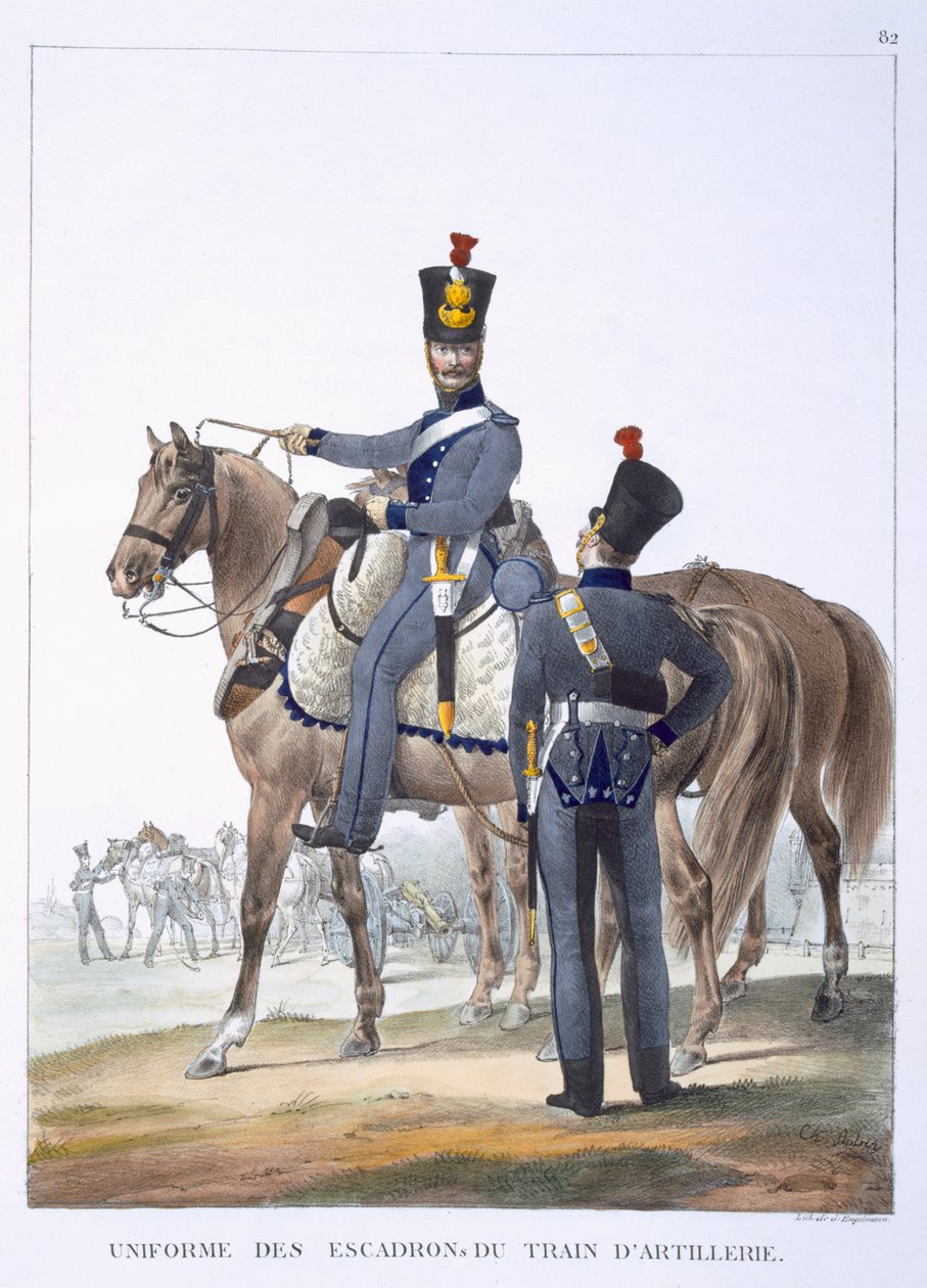 Uniform des Artilleriegeschwaders, 1823 von Charles Aubry