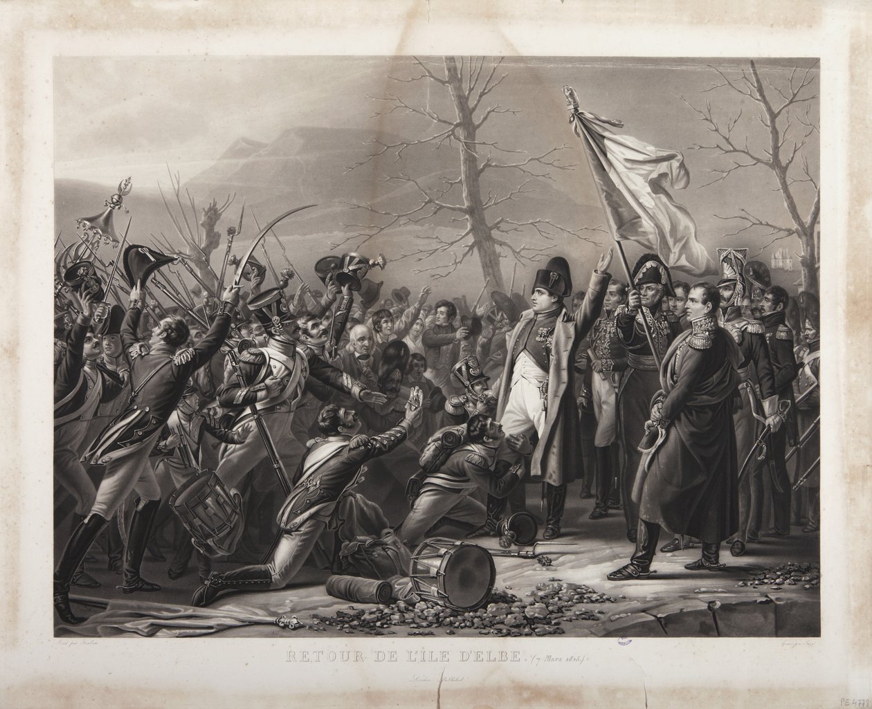 Rückkehr von der Insel Elba, 7. März 1815, graviert von Jeuzet von Carl von Steuben