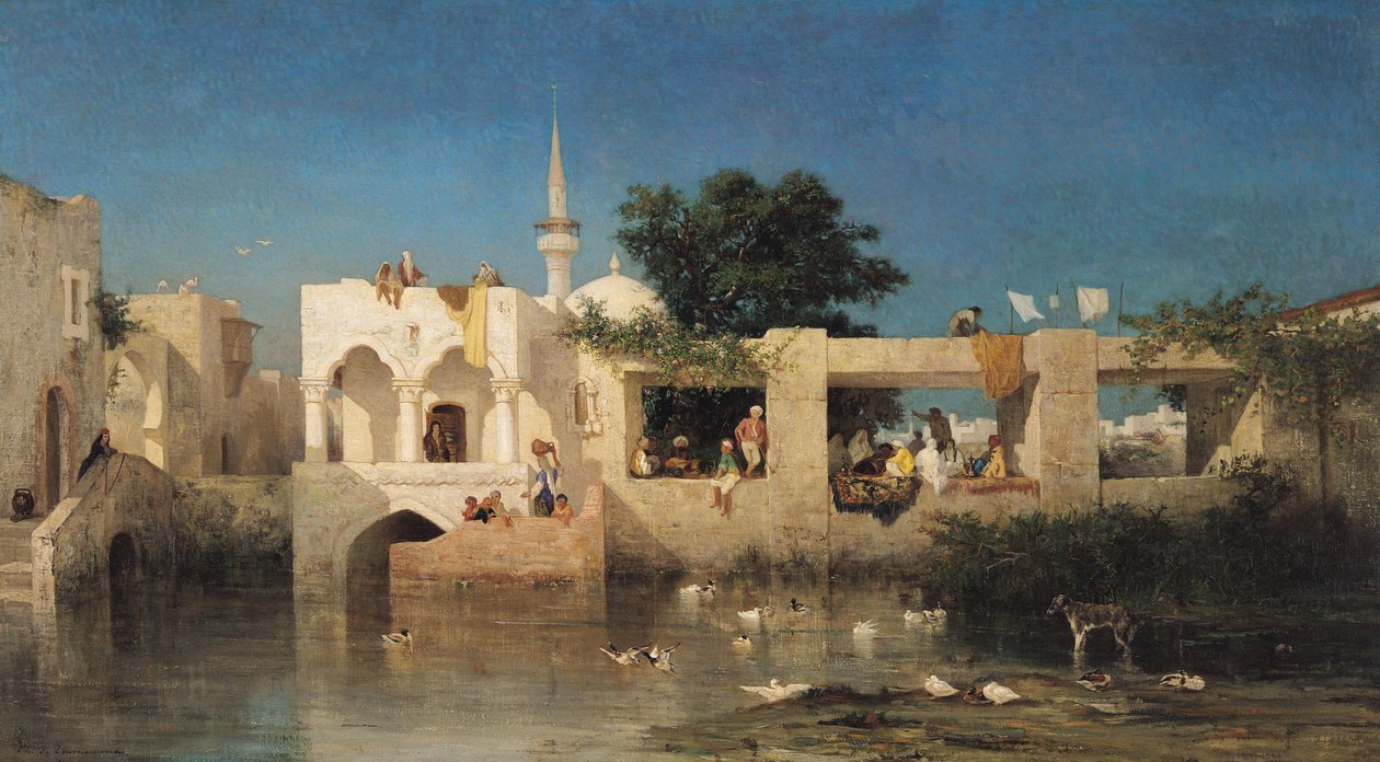 Café in Adalia, 1856 von Charles Émile de Tournemine