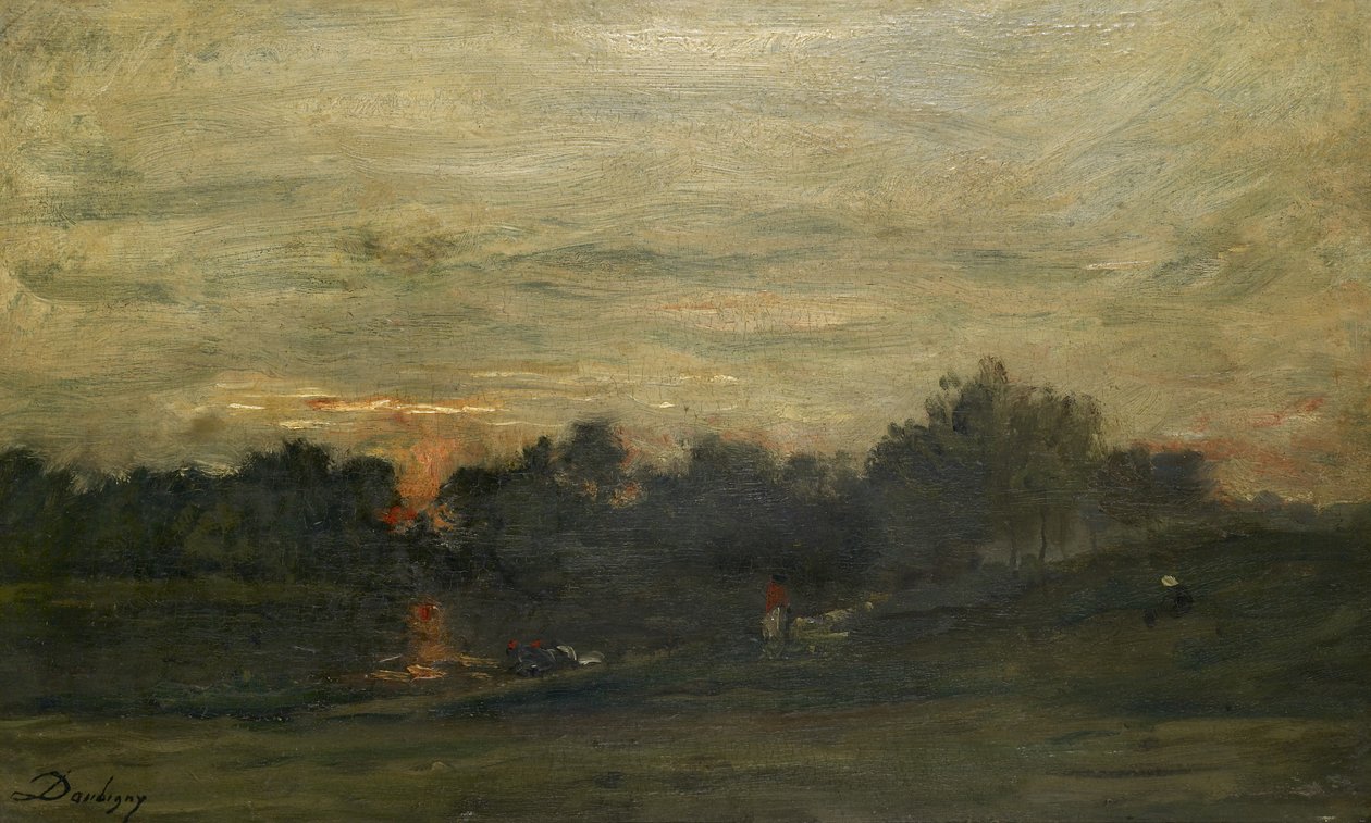 Landschaft: Sonnenuntergang von Charles Francois Daubigny