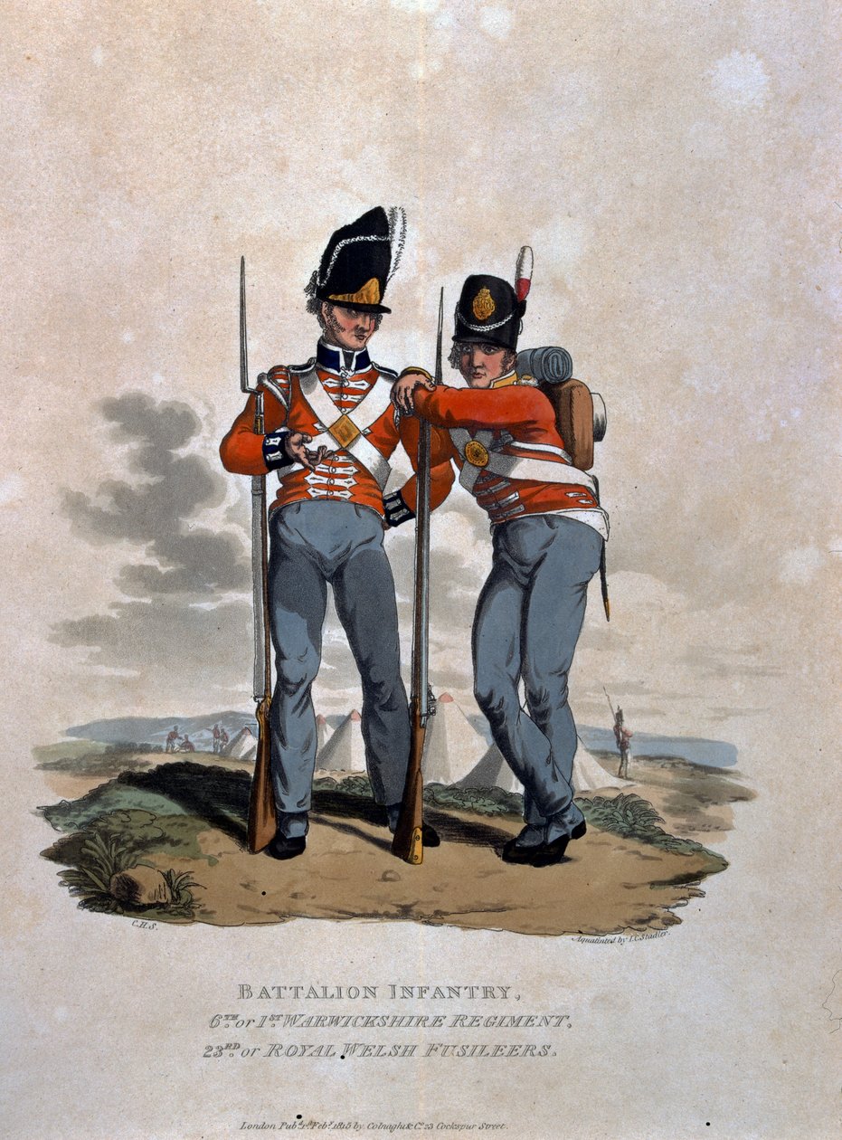 Bataillonsinfanterie 6. Regiment und 23. (oder Royal Welsh) Füsiliere, aus 