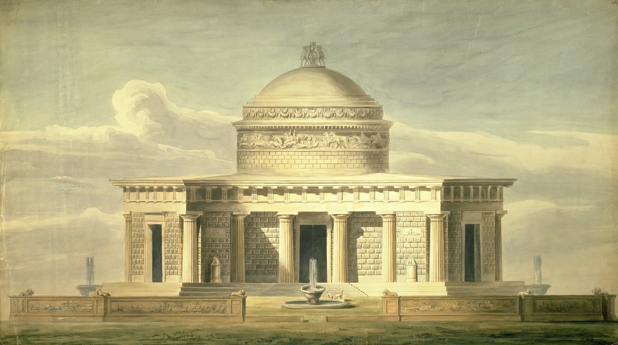 Kopie von Sir John Soanes (1752-1837) Entwurf für eine Hundewohnung, ursprünglich 1779 gezeichnet, ca. 1835 von Charles James Richardson