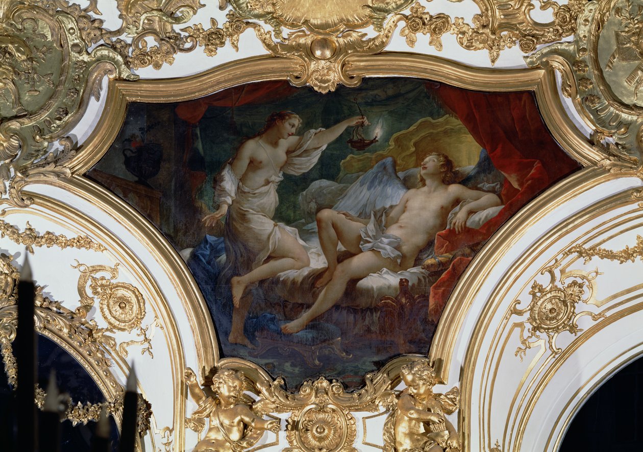 Psyche und Amor, Deckenpaneel aus dem Salon de la Princesse von Charles Joseph Natoire