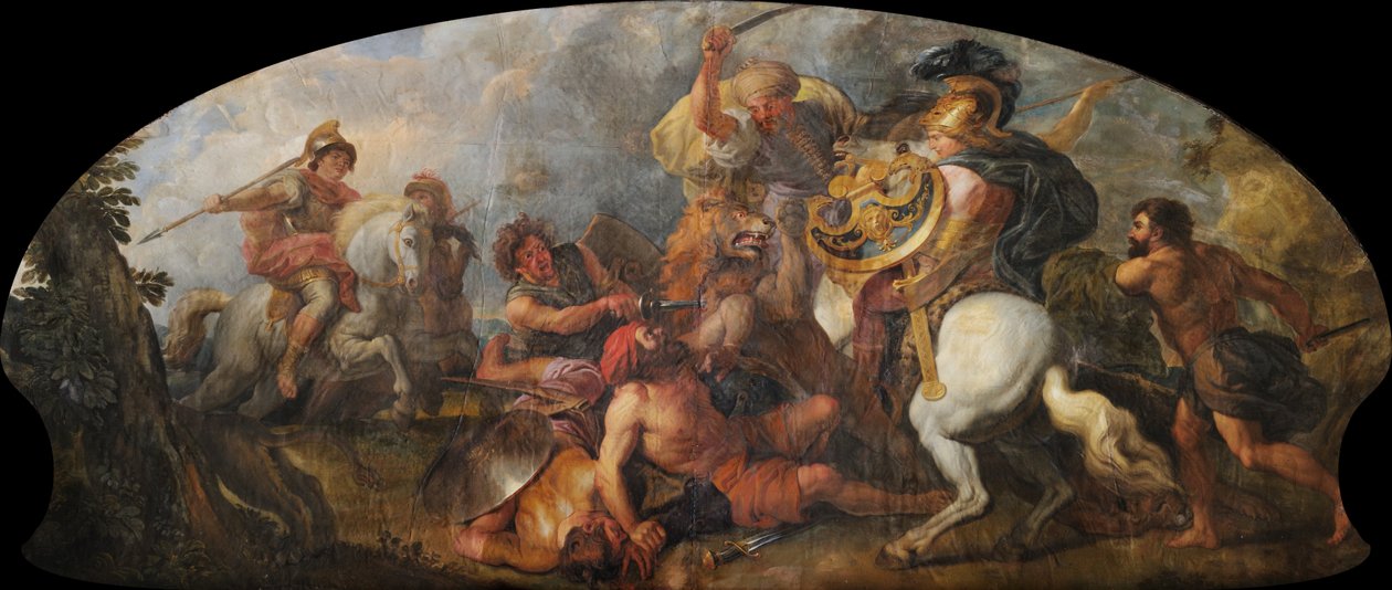 Alexander der Große auf der Löwenjagd von Charles de la Fosse