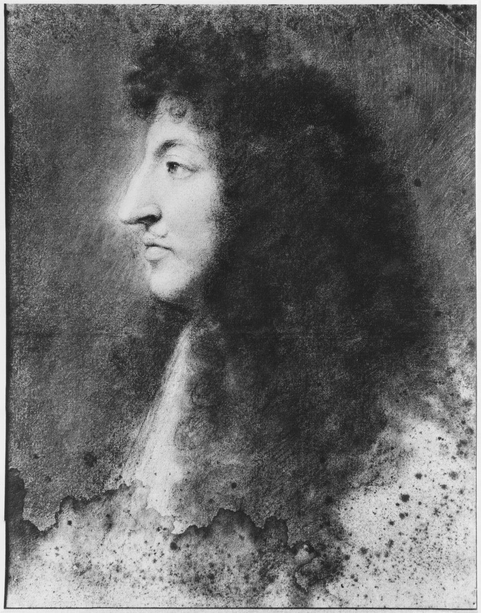 Porträt von Ludwig XIV., jung, im Profil nach links, ca. 1669-70 von Charles Le Brun