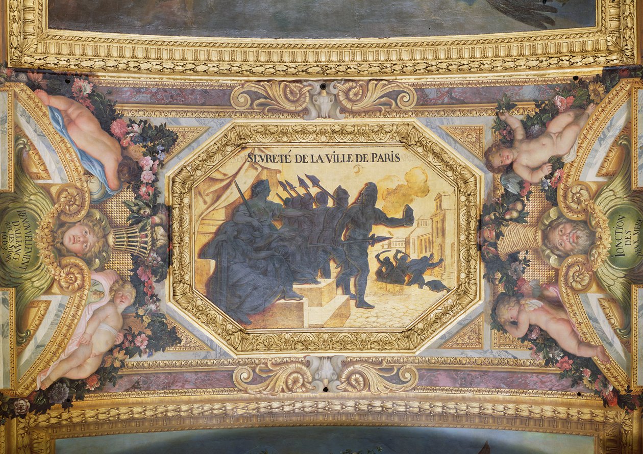 Der Widerstand von Paris, Deckenmalerei aus der Galerie des Glaces von Charles Le Brun