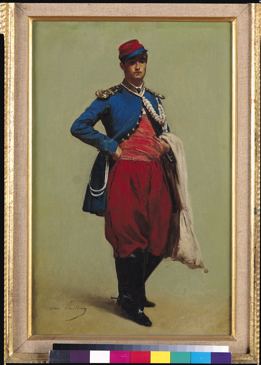 Porträt von Claude Monet (1840-1926) in Uniform, 1861 von Charles Marie Lhuillier