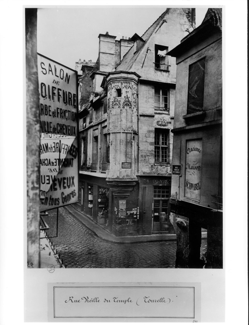 Rue Vieille-du-Temple, Paris, 1858-78 von Charles Marville