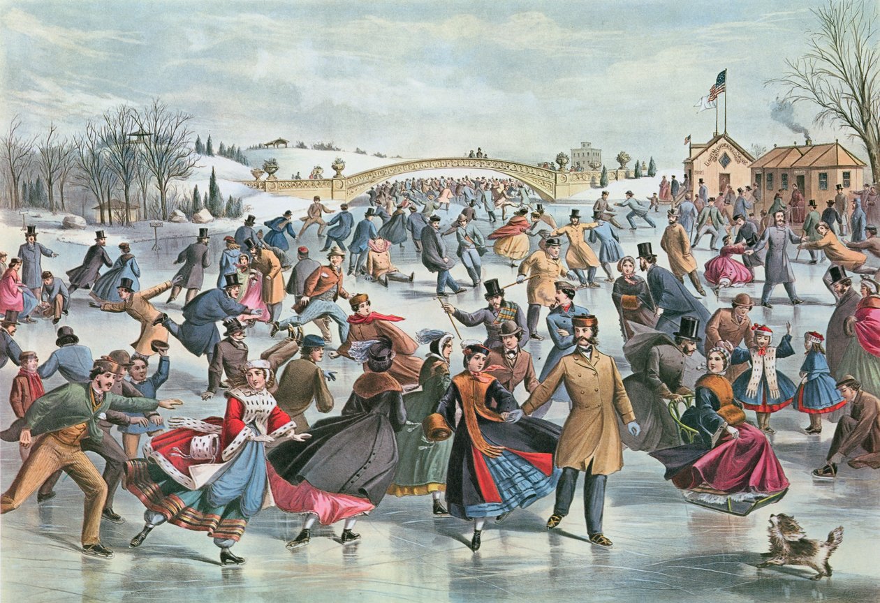 Winter auf dem Eislaufteich im Central Park, 1862 von Charles Parsons