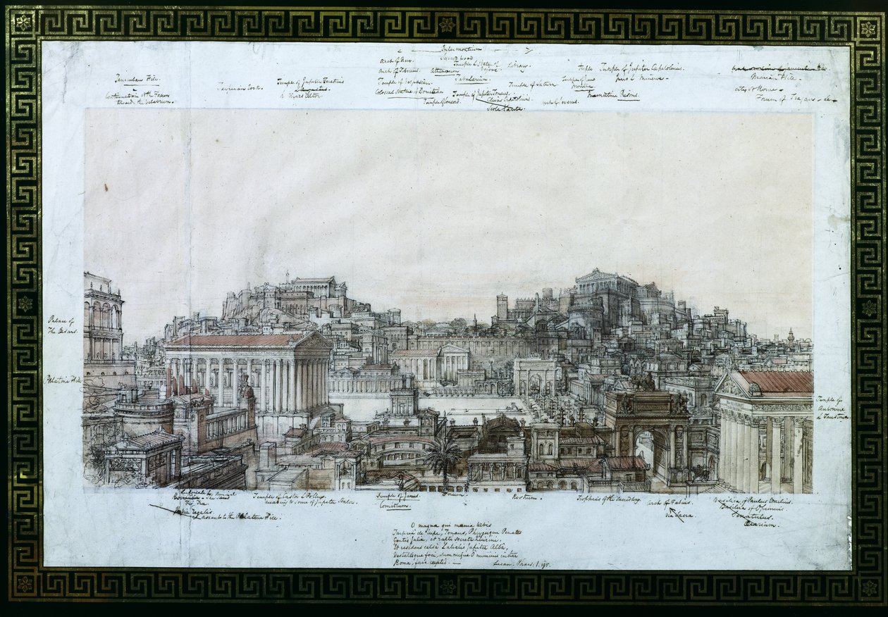 Die Rekonstruktion des antiken Rom zur Zeit der Antoninen, ca. 1819 von Charles Robert Cockerell