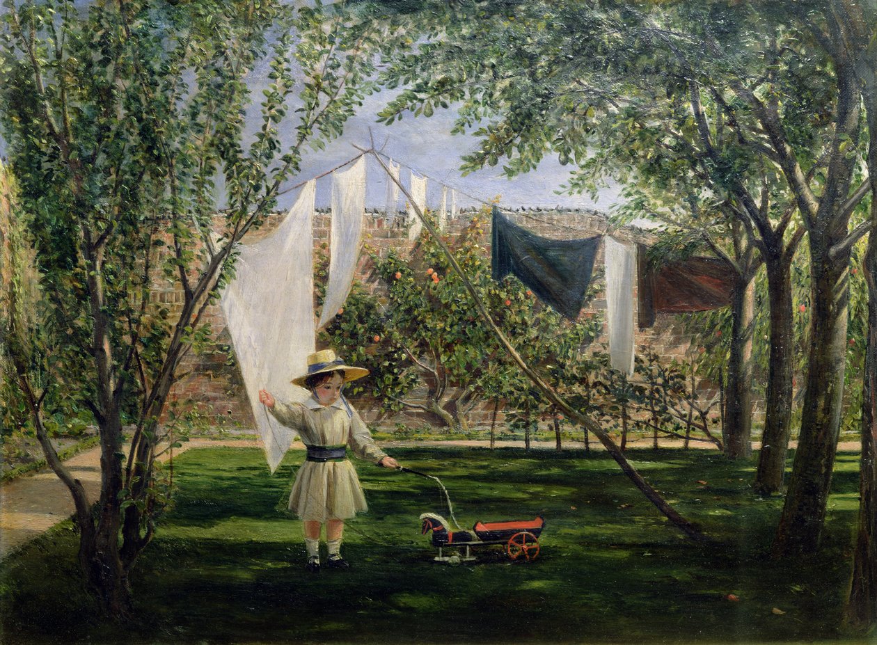 Eine Gartenszene, mit einem Jungen, dem Sohn des Künstlers George Dunlop Leslie, 1840 von Charles Robert Leslie