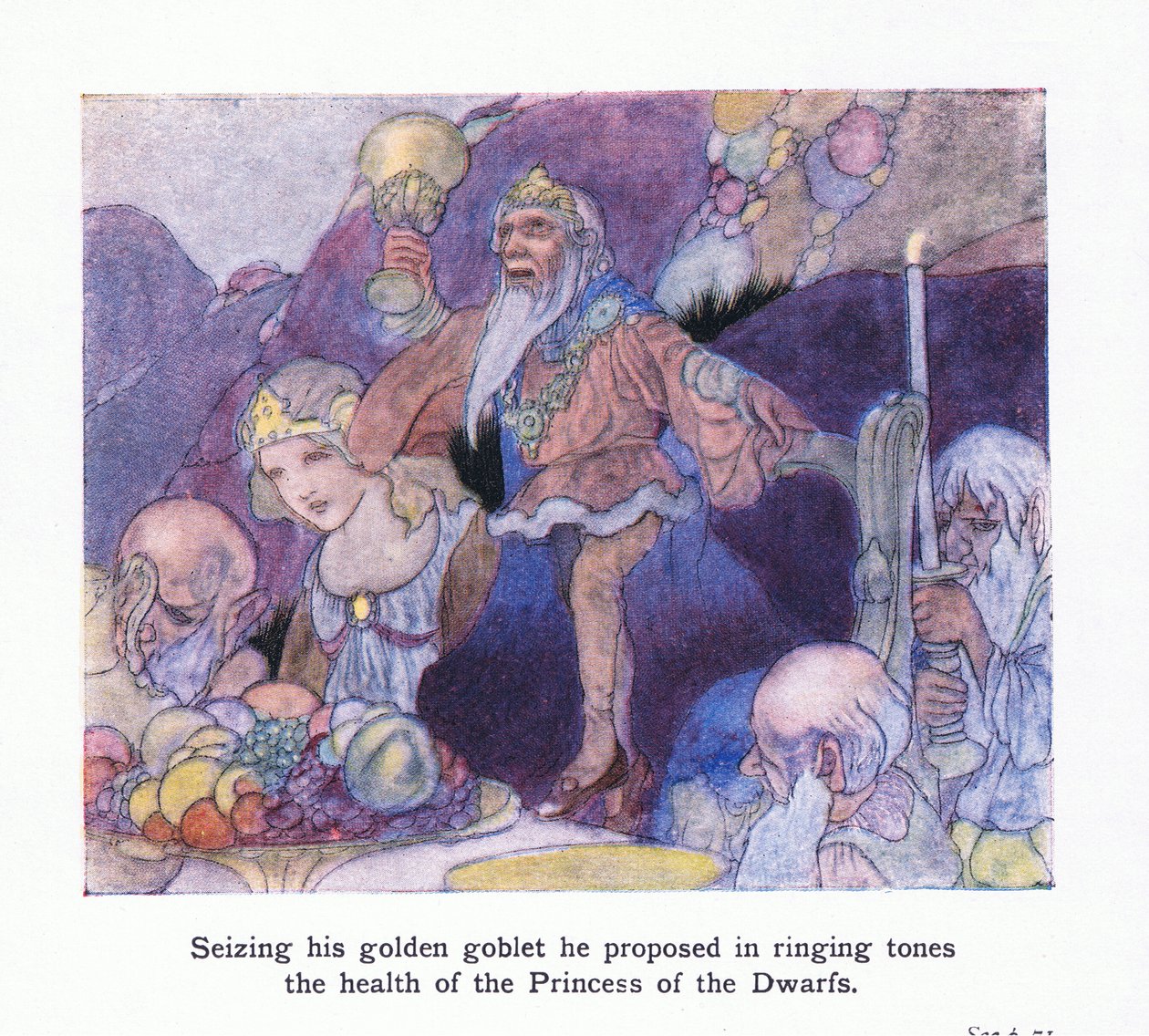 Er hob seinen goldenen Becher und schlug in klingenden Tönen auf die Gesundheit der Prinzessin der Zwerge an von Charles Robinson
