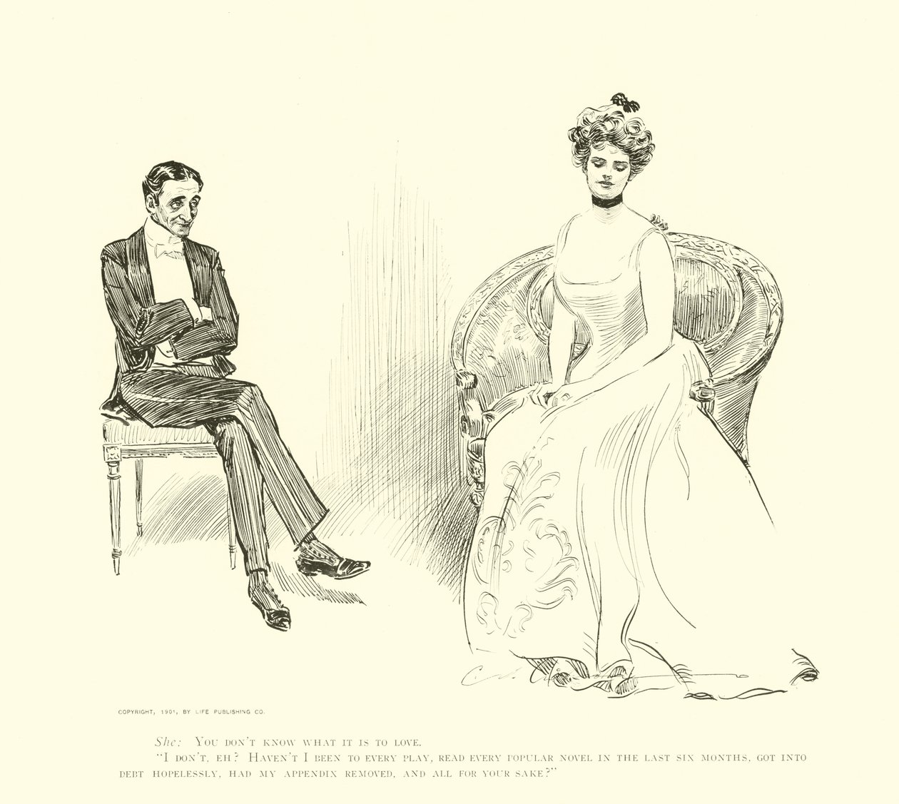 Illustration für Die soziale Leiter von Charles Dana Gibson