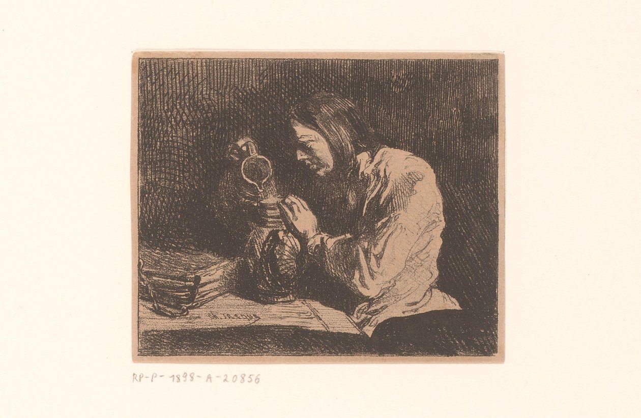 Junger Mann mit Weinkrug von Charles Emile Jacque