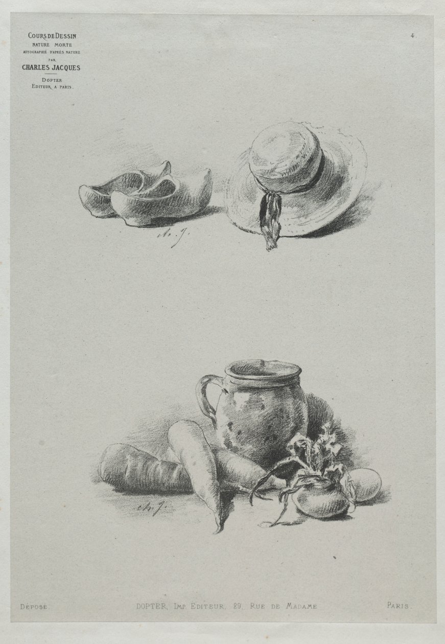 Stillleben von Charles Emile Jacque