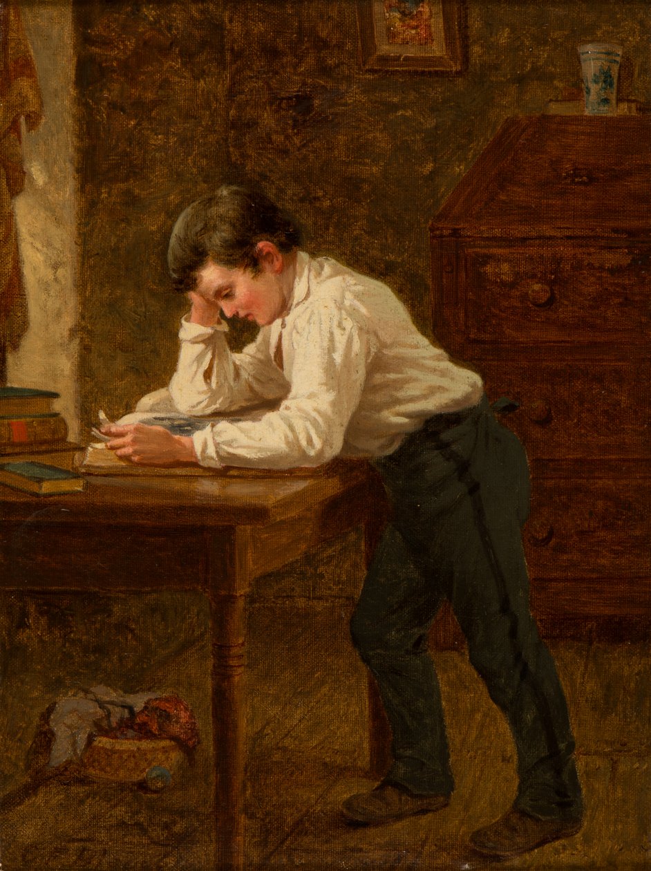 Kleiner Junge beim Lesen von Charles F. Blauvelt