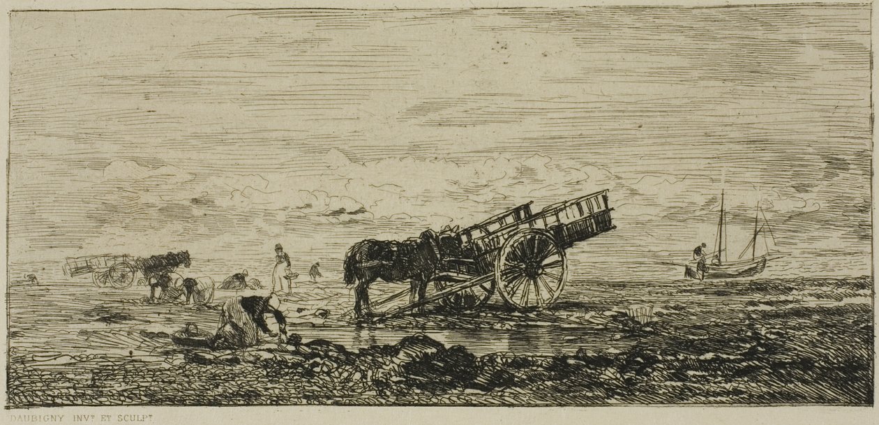 Strand bei Villerville von Charles Francois Daubigny