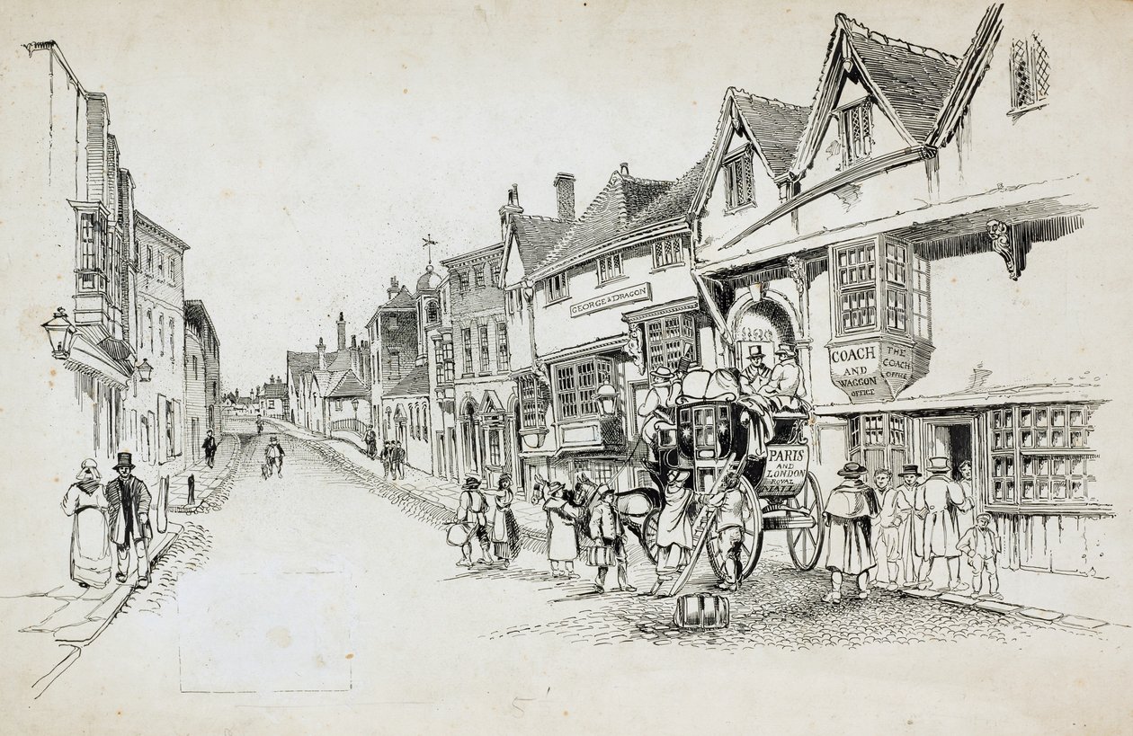 High Street, Canterbury, Kent von Charles George Harper
