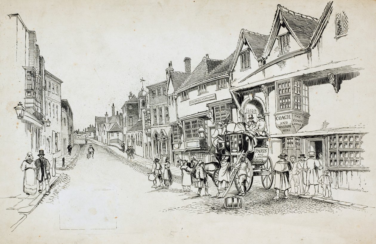 High Street, Canterbury, Kent von Charles George Harper