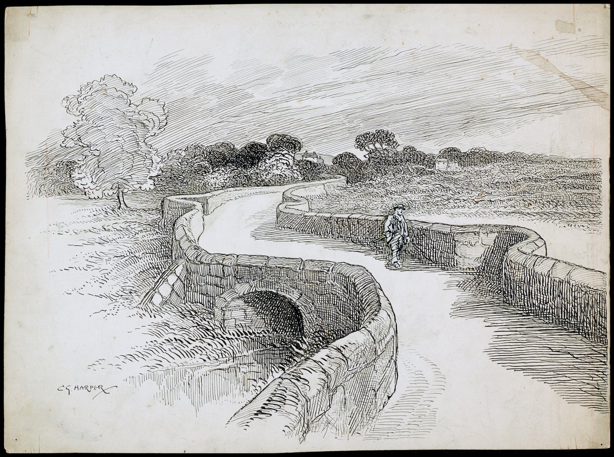 Swarkestone Bridge, Derbyshire, 1892-1933 von Charles George Harper