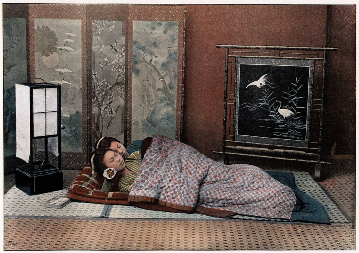 Ein Schlafzimmer in Japan, ca. 1890 von Charles Gillot