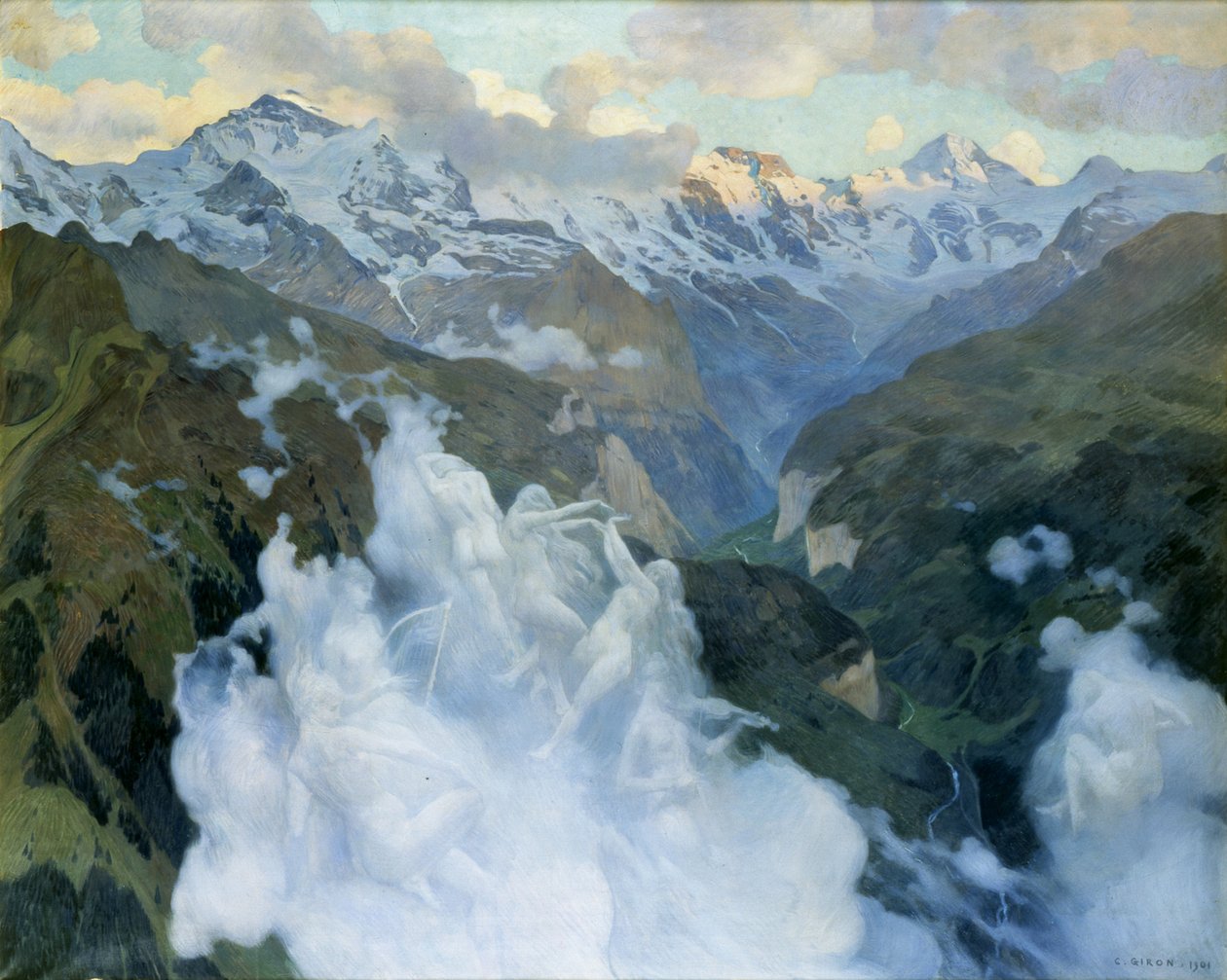 Wolken im Lauterbrunnental, 1901 von Charles Giron