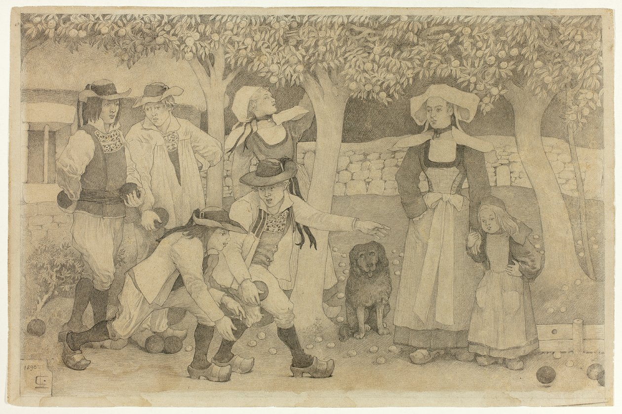 Petanque-Spieler in der Bretagne von Charles Laval