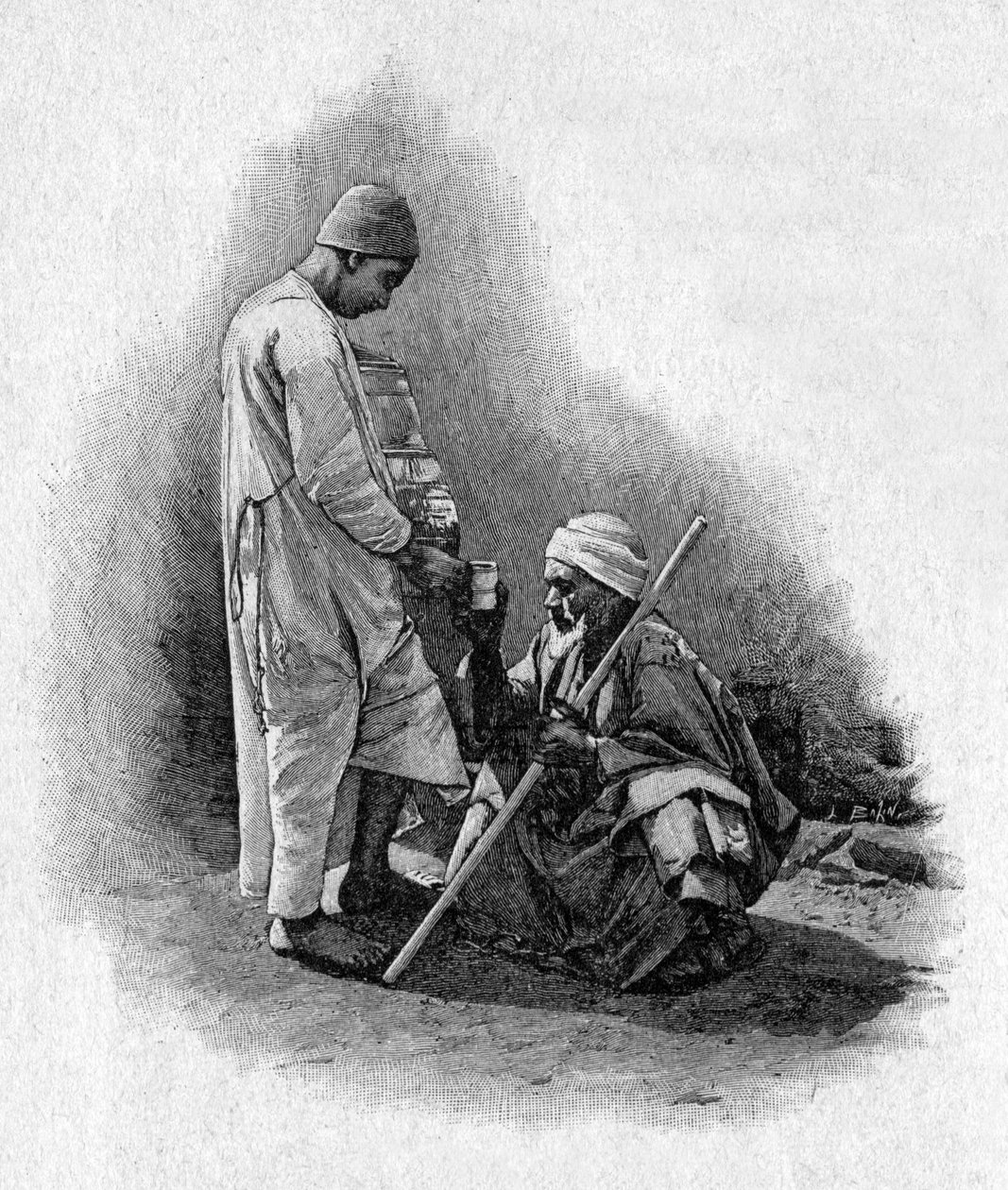 Wasserverkäufer in Algier von Charles Louis (after) Bazin