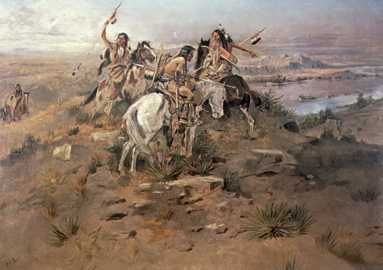 Indianer entdecken Lewis und Clark von Charles Marion Russell