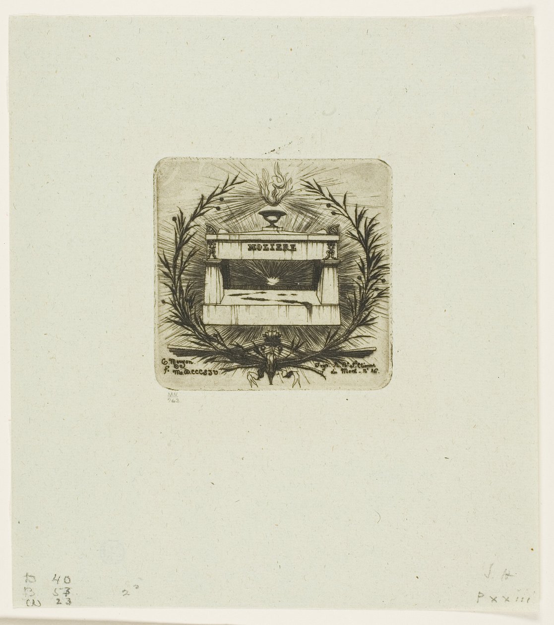 Molières Grab, Friedhof Père-Lachaise, Paris von Charles Meryon