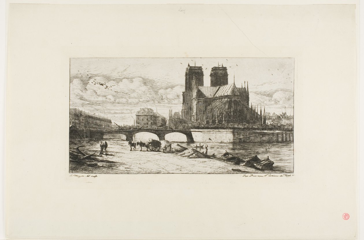 Die Apsis von Notre-Dame, Paris von Charles Meryon