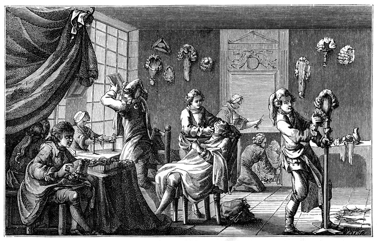 Die Boutique des Barbiers, 1885 von Charles Nicolas Cochin