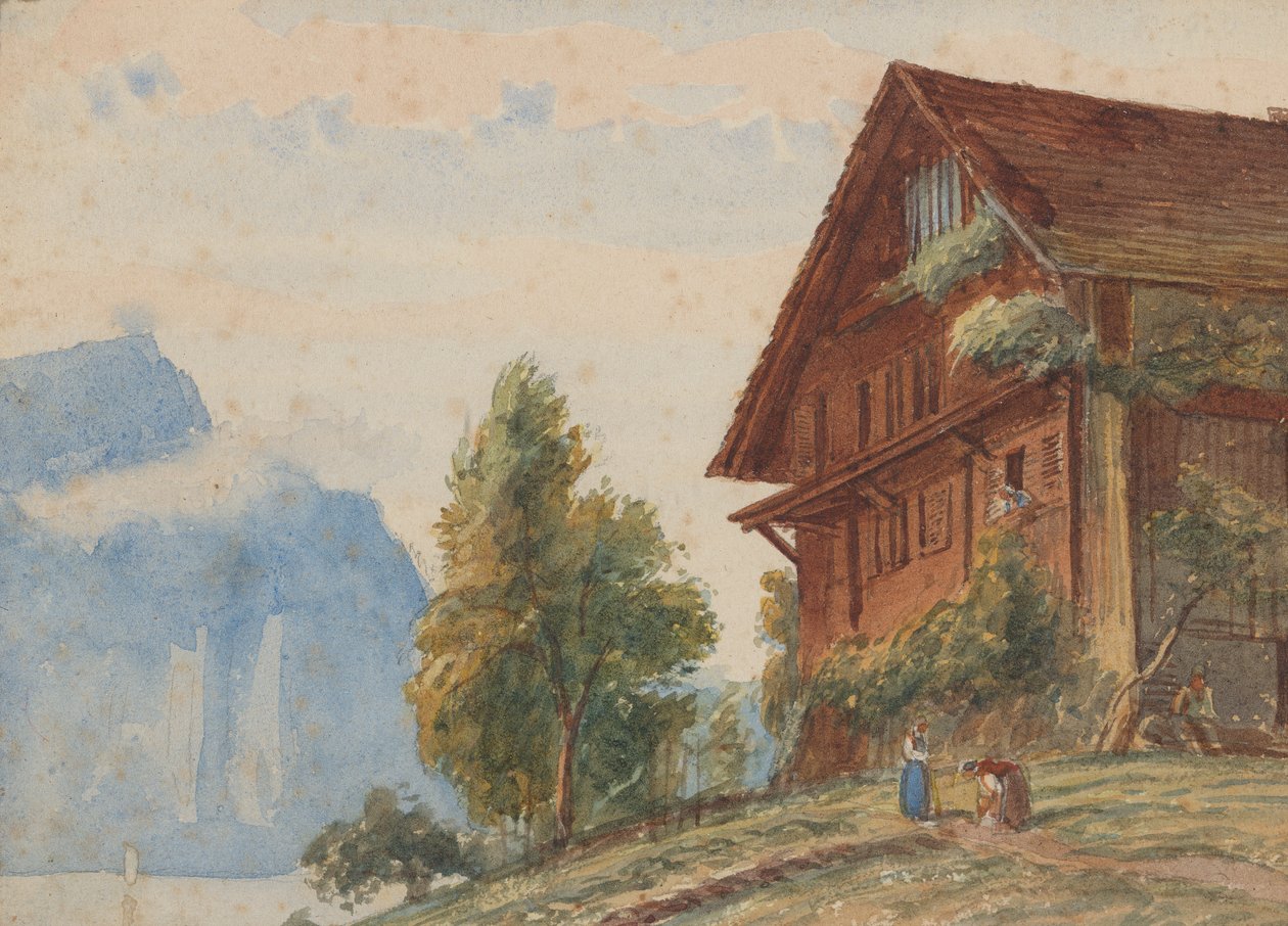 Chalet mit Figuren von Charles Reginald Aston