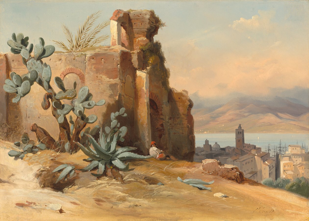 Antike Ruinen bei Messina, Sizilien, 1842 von Charles Rémond