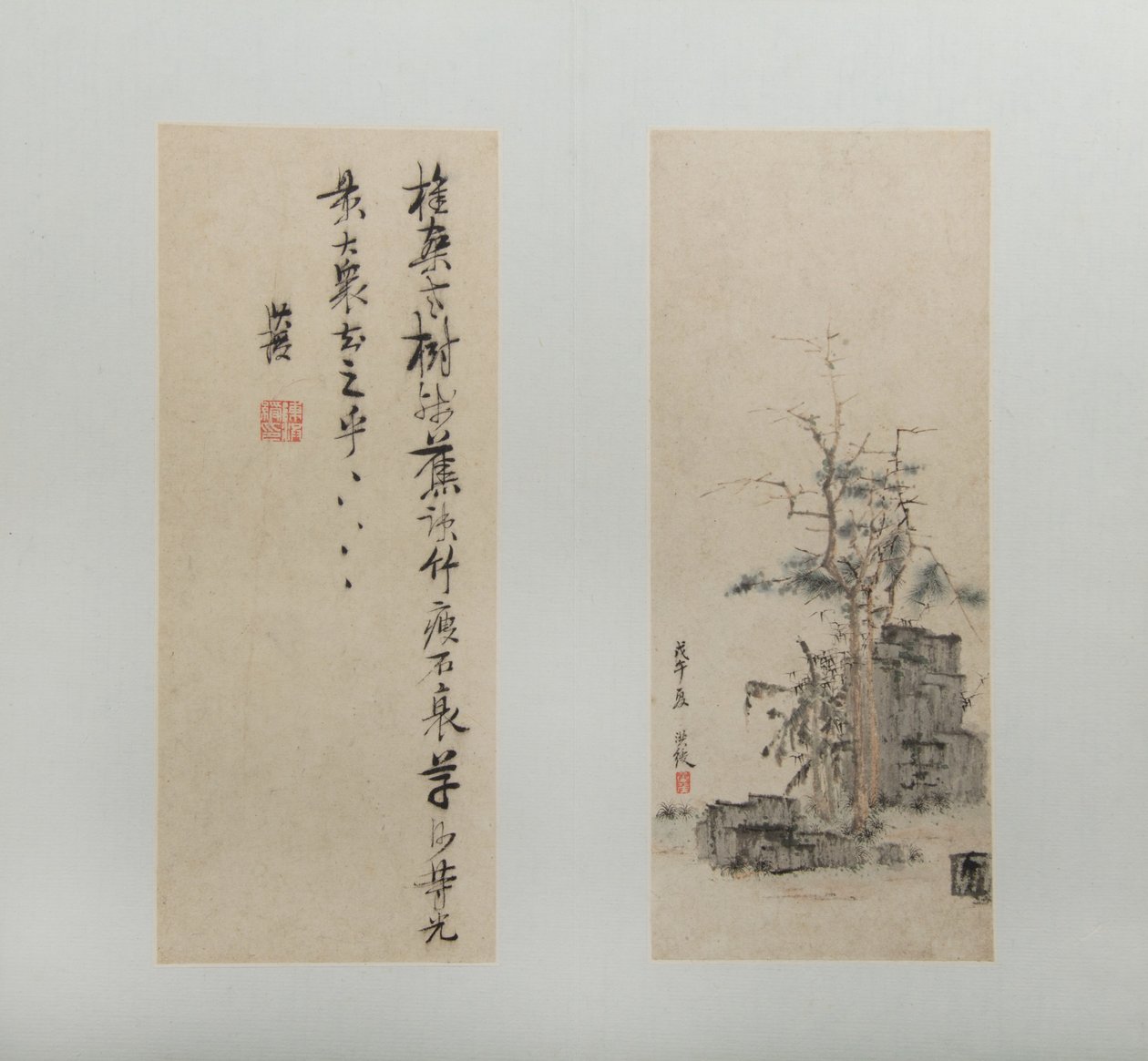 Landschaften, Figuren und Blumen, datiert 1618-22 von Chen Hongshou