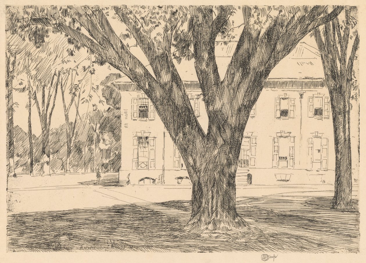 Campus und Bibliothek, Andover von Childe Hassam