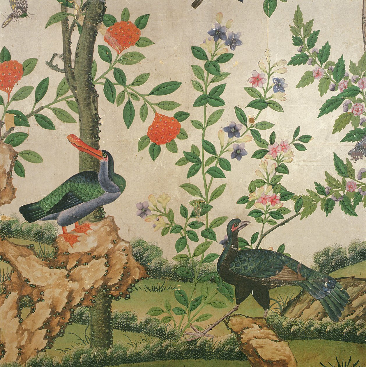 Vogel-Tapete, ca. 1840 von Chinese School