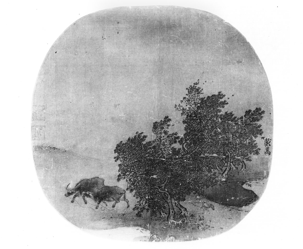 Landschaft mit Wasserbüffel, Song-Dynastie (960-1279) von Chinese School
